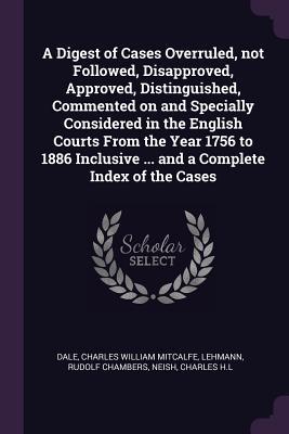 Seller image for DIGEST OF CASES OVERRULED NOT for sale by moluna