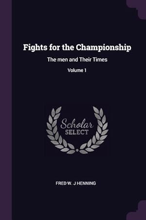 Imagen del vendedor de FIGHTS FOR THE CHAMPIONSHIP a la venta por moluna