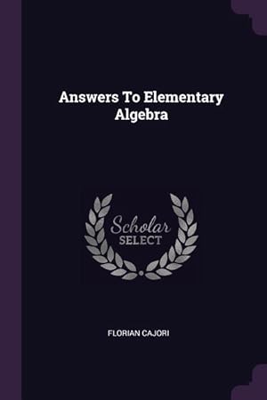 Bild des Verkufers fr Answers To Elementary Algebra zum Verkauf von moluna