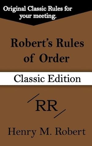 Bild des Verkufers fr ROBERTS RULES OF ORDER (CLASSI zum Verkauf von moluna