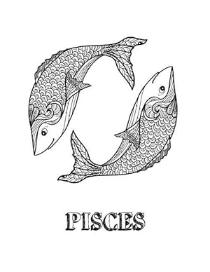 Bild des Verkufers fr Pisces: Coloring Book with Three Different Styles of All Twelve Signs of the Zodiac. 36 Individual Coloring Pages. 8.5 x 11 zum Verkauf von moluna