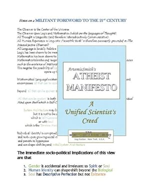 Seller image for Artemissmith\ s Atheist Manifesto a Unified Scientist\ s Creed for sale by moluna