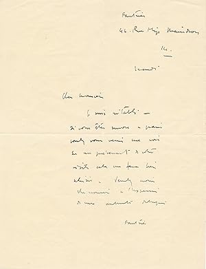 Jean FAUTRIER lettre autographe signée