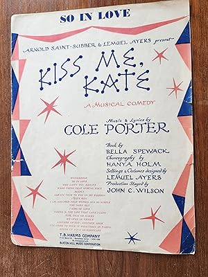 Imagen del vendedor de So in Love From Kiss Me Kate: A Musical Comedy (Sheet Music) a la venta por Meir Turner