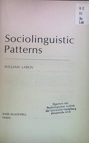 Bild des Verkufers fr Sociolinguistic Patterns zum Verkauf von books4less (Versandantiquariat Petra Gros GmbH & Co. KG)