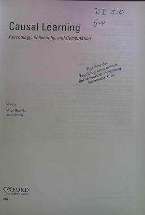 Bild des Verkufers fr Causal Learning: Psychology, Philosophy, and Computation. zum Verkauf von books4less (Versandantiquariat Petra Gros GmbH & Co. KG)
