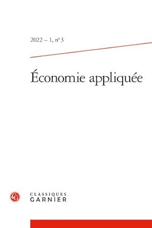 Image du vendeur pour Economie Appliquee (Economie Appliquee, 3) (English and French Edition) by Classiques Garnier [FRENCH LANGUAGE - Misc. Supplies ] mis en vente par booksXpress