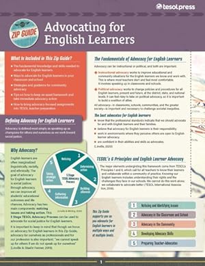 Seller image for Tesol Zip Guide : Advocating for English Learners for sale by GreatBookPrices