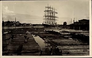 Foto Ansichtskarte / Postkarte Danzig, Segelschiff im Hafen