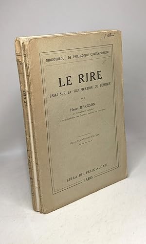 Image du vendeur pour Le Rire - essai sur la signification du comique / bibliothque de philosophie contemporaine mis en vente par crealivres