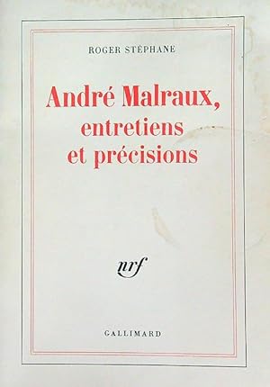 Bild des Verkufers fr Andre' Malraux, entretiens et precision zum Verkauf von Librodifaccia