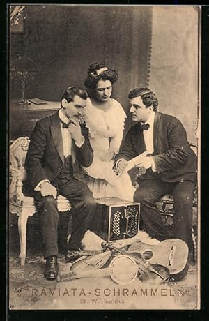 Image du vendeur pour Ansichtskarte Traviata-Schrammeln, Musiker mit Instrumenten mis en vente par Bartko-Reher