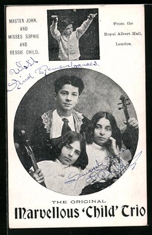 Seller image for Ansichtskarte London, Royal Albert Hall, Marvellous Child Trio, Master John and Misses Sophie and Bessie Child for sale by Bartko-Reher