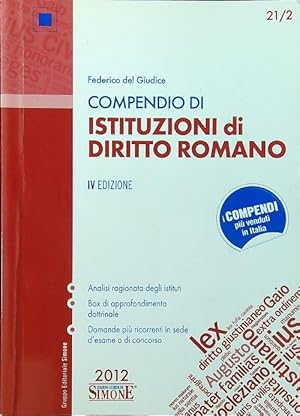 Bild des Verkufers fr Compendio di istituzioni di diritto romano zum Verkauf von Librodifaccia