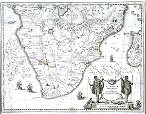 'AETHIOPIA INFERIOR VEL EXTERIOR MONOMOTAPA'. Map of South Africa with large figurative cartouche...