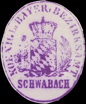 Siegelmarke K.B. Bezirksamt Schwabach