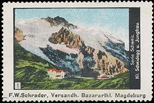 Bild des Verkufers fr Reklamemarke Kl. Scheidegg und Jungfrau zum Verkauf von Veikkos