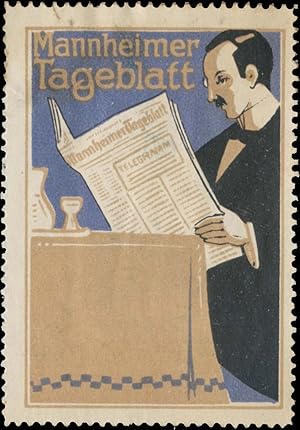 Seller image for Reklamemarke Zeitungsleser for sale by Veikkos