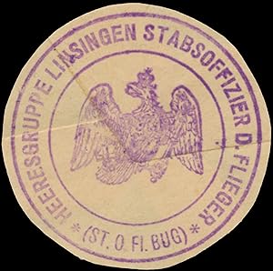 Siegelmarke Heeresgruppe Linsingen Stabsoffizier der Fliegertruppen (St. O. Fl. Bug)