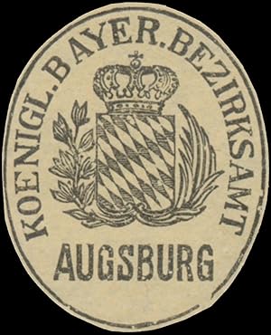 Siegelmarke K.Bayer. Bezirksamt Augsburg