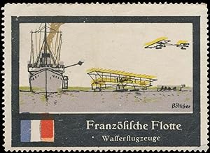 Reklamemarke Französische Flotte Wasserflugzeuge