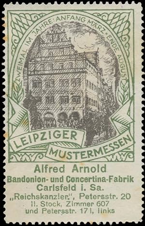 Reklamemarke Cocertina-Fabrik Alfred Arnold