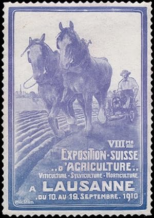 Seller image for Reklamemarke VIII. Exposition Suisse Agriculture for sale by Veikkos
