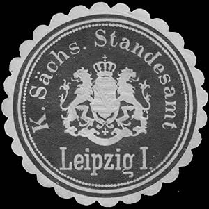 Siegelmarke K.Sächs. Standesamt Leipzig I.