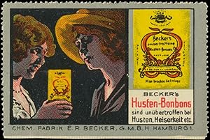 Seller image for Reklamemarke Beckers Husten-Bonbons for sale by Veikkos