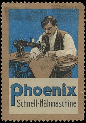 Imagen del vendedor de Reklamemarke Phoenix Schnell-Nähmaschine a la venta por Veikkos