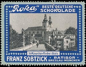 Bild des Verkufers fr Reklamemarke Minoriten-Kirche in Glatz (35) zum Verkauf von Veikkos