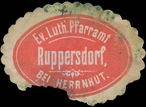 Imagen del vendedor de Siegelmarke Ev. Luth. Pfarramt Ruppersdorf bei Herrnhut a la venta por Veikkos