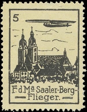 Reklamemarke F.d.M am Saaler-Berg Flieger