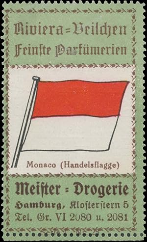 Bild des Verkufers fr Reklamemarke Monaco Handelsflagge zum Verkauf von Veikkos