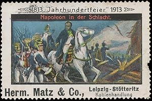 Bild des Verkufers fr Reklamemarke Napoleon in der Schlacht zum Verkauf von Veikkos