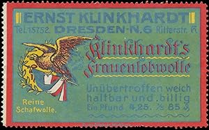 Seller image for Reklamemarke Klinkhardts Frauenlobwolle for sale by Veikkos