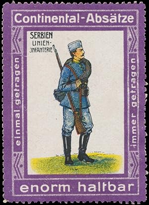 Bild des Verkufers fr Reklamemarke Linien-Infanterie Serbien zum Verkauf von Veikkos