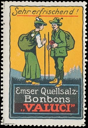 Seller image for Reklamemarke Emser Quellsalz-Bonbons Valuci for sale by Veikkos