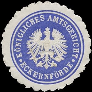 Bild des Verkufers fr Siegelmarke K. Amtsgericht Eckernfrde zum Verkauf von Veikkos