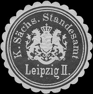 Siegelmarke K. Sächs. Standesamt Leipzig II.