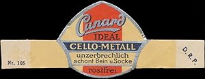 Bild des Verkufers fr Reklamemarke Cunard ideal Cello-Metall zum Verkauf von Veikkos