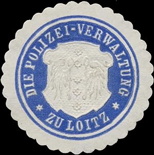 Seller image for Siegelmarke Polizei-Verwaltung zu Loitz for sale by Veikkos
