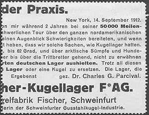 Bild des Verkufers fr Reklamemarke Die Fischer-Kugellager FAG in der Praxis zum Verkauf von Veikkos