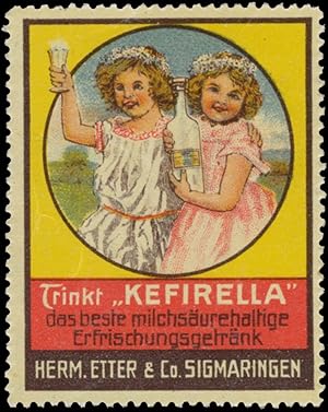Bild des Verkufers fr Reklamemarke Trinkt Kefirella zum Verkauf von Veikkos