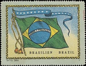 Bild des Verkufers fr Reklamemarke Flagge Brasilien zum Verkauf von Veikkos