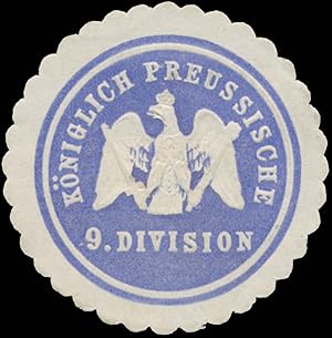 Bild des Verkufers fr Siegelmarke K.Pr. 9. Division zum Verkauf von Veikkos
