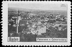 Bild des Verkufers fr Reklamemarke Panorama von Calvarienberg zum Verkauf von Veikkos