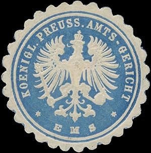 Seller image for Siegelmarke K.Pr. Amtsgericht Ems for sale by Veikkos