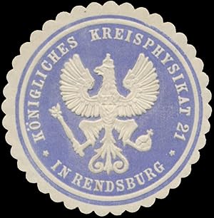 Bild des Verkufers fr Siegelmarke K. Kreisphysikat 21 in Rendsburg zum Verkauf von Veikkos