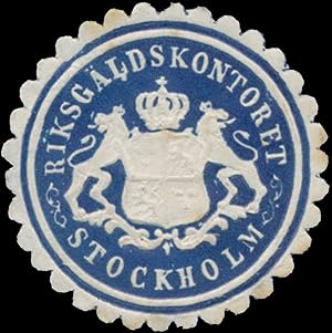 Seller image for Siegelmarke Riksgaldskontoret - Schuldenamt Stockholm for sale by Veikkos